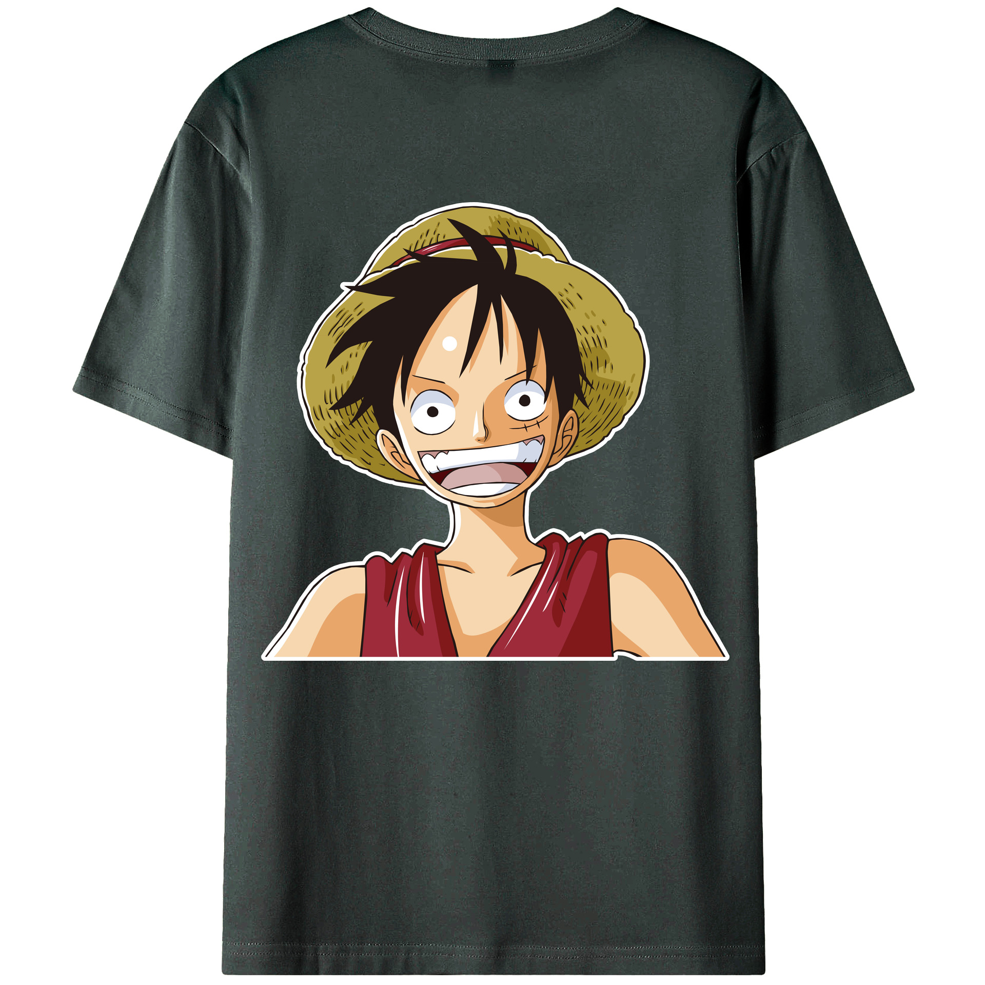 ワンピース モンキー・D・ルフィ ONE PIECE Monkey D. Luffy 綿100％ メンズ半袖Tシャツ（バックプリント） 通気性